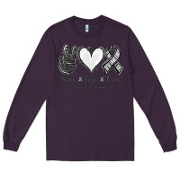 Plum Peace Love Cure Carcinoid Cancer Long Sleeve Tee - Jasminsmagicworld