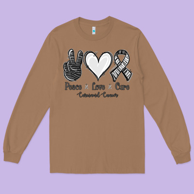 Peace Love Cure Carcinoid Cancer Long Sleeve Tee Designed By Jasminsmagicworld