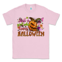 Bubblegum Pink Just a girl who loves Halloween Classic Tee - NancyCooperArtShop