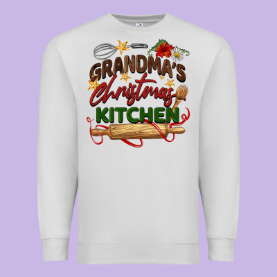 Grandma's Christmas Kitchen Premium Sweatshirt Designed By Barkaloodesign