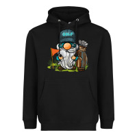 Black golf gnome Heavyweight Hoodie - BarkalooDesign