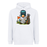 White golf gnome Heavyweight Hoodie - BarkalooDesign
