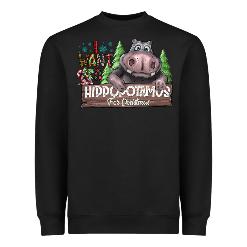 Iwant Hippopota Maps For Christmas Heavyweight Sweatshirt by CowhideDigitalArt | Teevron
