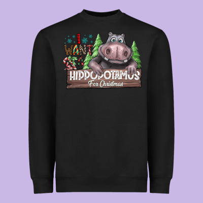 Iwant Hippopota Maps For Christmas Heavyweight Sweatshirt Designed By Cowhidedigitalart
