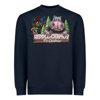 Navy IWant Hippopota maps For Christmas Heavyweight Sweatshirt - CowhideDigitalArt