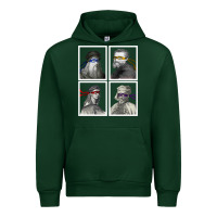 Forest Green Ninja Artists Leonardo Donatello Raphael Michelangelo Parody Renaissan Urban Hoodie - trangStudio