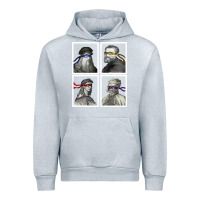 Heather Grey Ninja Artists Leonardo Donatello Raphael Michelangelo Parody Renaissan Urban Hoodie - trangStudio