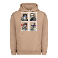 Pigment Burro Ninja Artists Leonardo Donatello Raphael Michelangelo Parody Renaissan Urban Hoodie - trangStudio