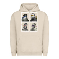 Pigment French Oak Ninja Artists Leonardo Donatello Raphael Michelangelo Parody Renaissan Urban Hoodie - trangStudio
