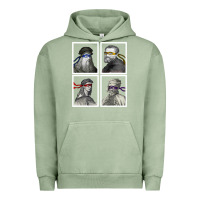 Pigment Oil Green Ninja Artists Leonardo Donatello Raphael Michelangelo Parody Renaissan Urban Hoodie - trangStudio