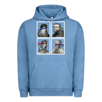 Pigment Pebble Blue Ninja Artists Leonardo Donatello Raphael Michelangelo Parody Renaissan Urban Hoodie - trangStudio
