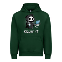 Forest Green killin' it shirt funny grim reaper halloween sarcasm Urban Hoodie - trangStudio