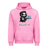 Fuchsia Pink killin' it shirt funny grim reaper halloween sarcasm Urban Hoodie - trangStudio