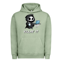 Pigment Oil Green killin' it shirt funny grim reaper halloween sarcasm Urban Hoodie - trangStudio