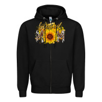 Black blessed mom sunflower Zipper Hoodie - RacoonDesign