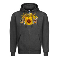 Charcoal Heather blessed mom sunflower Zipper Hoodie - RacoonDesign