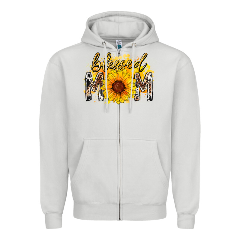 Blessed Mom Sunflower Zipper Hoodie by RacoonDesign | Teevron