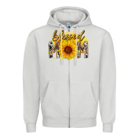 Dove Grey blessed mom sunflower Zipper Hoodie - RacoonDesign