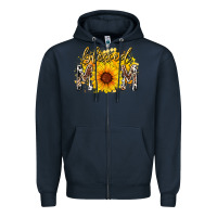 Navy blessed mom sunflower Zipper Hoodie - RacoonDesign