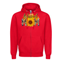 Red blessed mom sunflower Zipper Hoodie - RacoonDesign