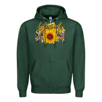 Sports Green blessed mom sunflower Zipper Hoodie - RacoonDesign