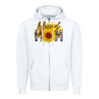 White blessed mom sunflower Zipper Hoodie - RacoonDesign