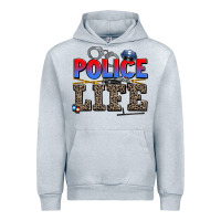 Heather Grey police life Urban Hoodie - AdoDesignShop