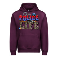 Mauve Wine police life Urban Hoodie - AdoDesignShop