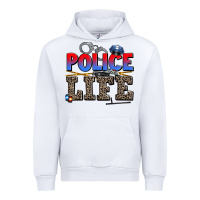 White police life Urban Hoodie - AdoDesignShop