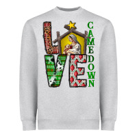 Heather Grey Love Come Down Heavyweight Sweatshirt - CowhideDigitalArt