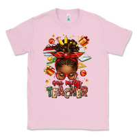 Bubblegum Pink one merry teacher afro messy bun Classic Tee - texasbilliewilder