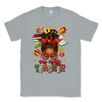 Heather Grey one merry teacher afro messy bun Classic Tee - texasbilliewilder