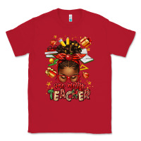 Red one merry teacher afro messy bun Classic Tee - texasbilliewilder