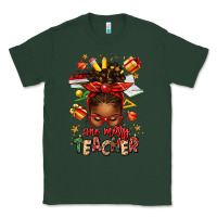 Sports Green one merry teacher afro messy bun Classic Tee - texasbilliewilder