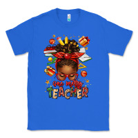 True Royal one merry teacher afro messy bun Classic Tee - texasbilliewilder