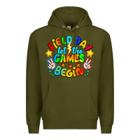 Army Green Field Day Let The Games Begin Premium Hoodie - CowhideDigitalArt