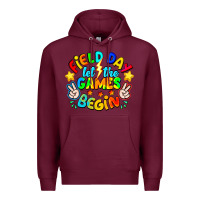 Burgundy Field Day Let The Games Begin Premium Hoodie - CowhideDigitalArt