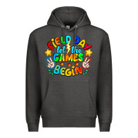 Charcoal Heather Field Day Let The Games Begin Premium Hoodie - CowhideDigitalArt