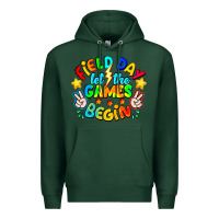 Sports Green Field Day Let The Games Begin Premium Hoodie - CowhideDigitalArt