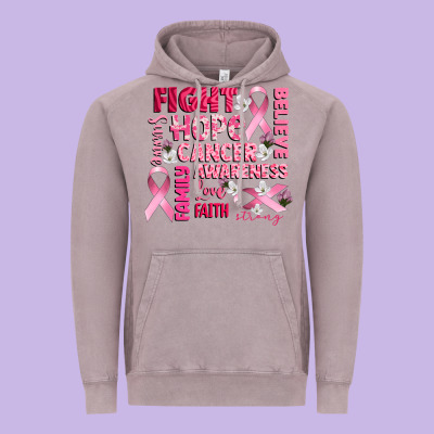Cancer Awareness Fight Believe Hope Survive Vintage Hoodie Designed By Cowgirlartshop