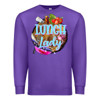 Purple western lunch lady Premium Sweatshirt - BarkalooDesign