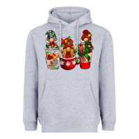 Heather Grey Christmas coffee gnome Heavyweight Hoodie - BarkalooDesign