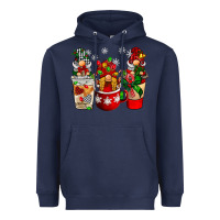 Navy Christmas coffee gnome Heavyweight Hoodie - BarkalooDesign