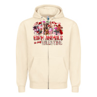 Sandshell farm animals is my valentine Zipper Hoodie - RacoonDesign