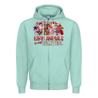 Seafoam farm animals is my valentine Zipper Hoodie - RacoonDesign