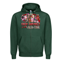 Sports Green farm animals is my valentine Zipper Hoodie - RacoonDesign