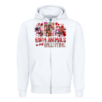 White farm animals is my valentine Zipper Hoodie - RacoonDesign