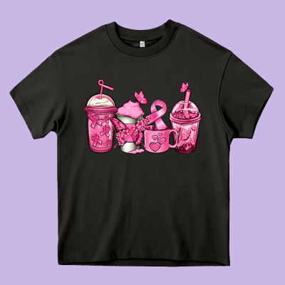 Breast Cancer Coffee Heavy Core Tee Designed By Jasminsmagicworld