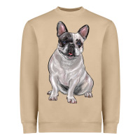 Mushroom white black french bulldog Heavyweight Sweatshirt - LillyAllenDesigns