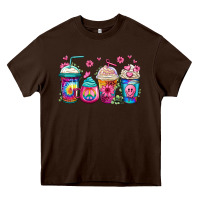 Chocolate Brown tie dye hippie coffee cups Heavy Core Tee - Jasminsmagicworld